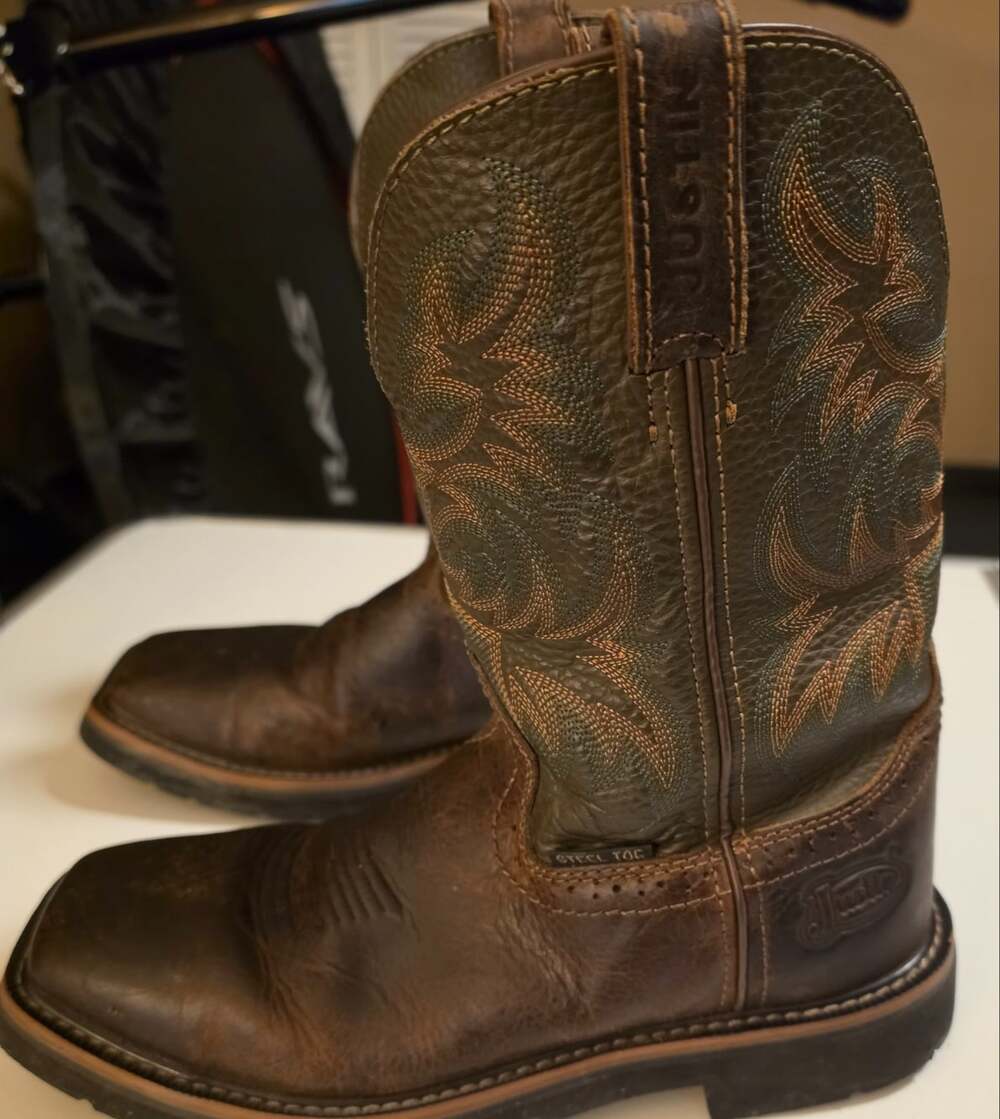 Justin Driller Square Steel Toe Work Boots Sz 9D